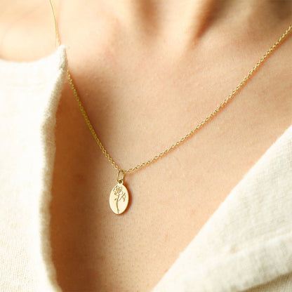 Gold Vermeil Tiny Birth Flower Necklace