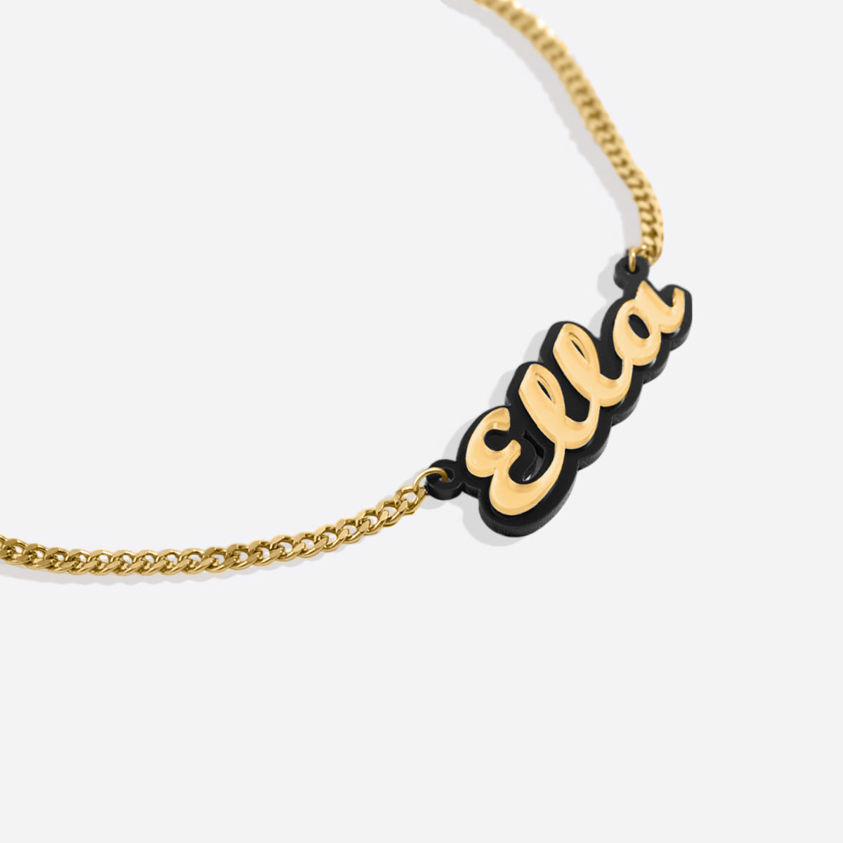 Enamel Script Name Necklace