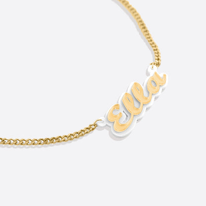 Enamel Script Name Necklace