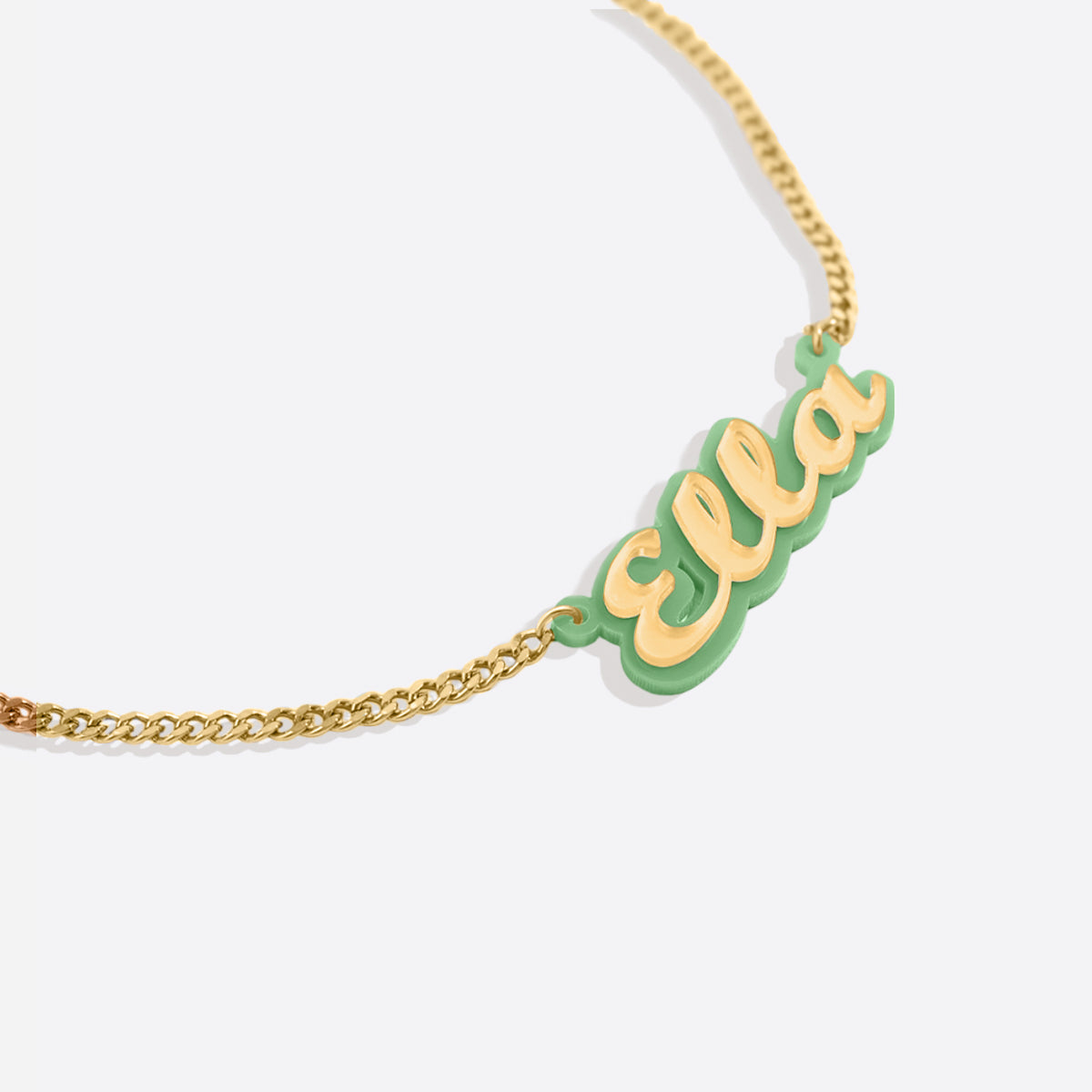 Enamel Script Name Necklace