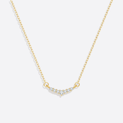 Curved Diamond Bar Necklace