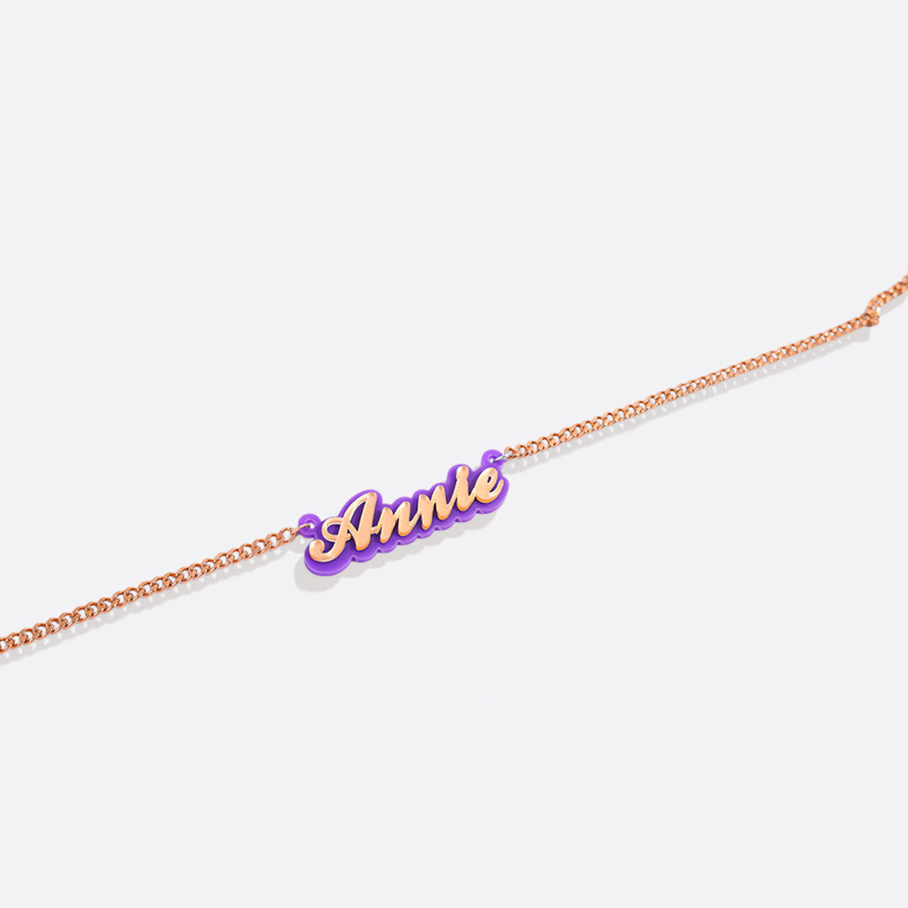 Enamel Script Name Necklace