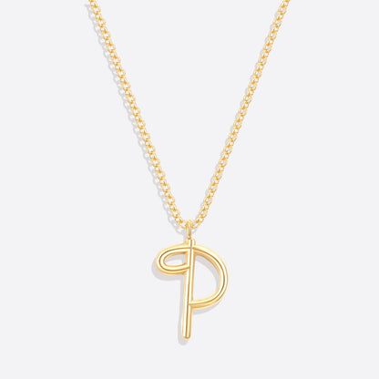 Flow Script Initial Necklace