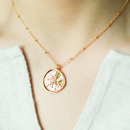 Stamped Compass Pendant Necklace