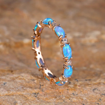 Fire Opal Eternity Band