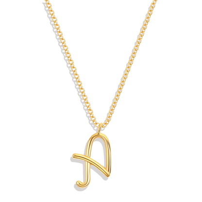 Flow Script Initial Necklace