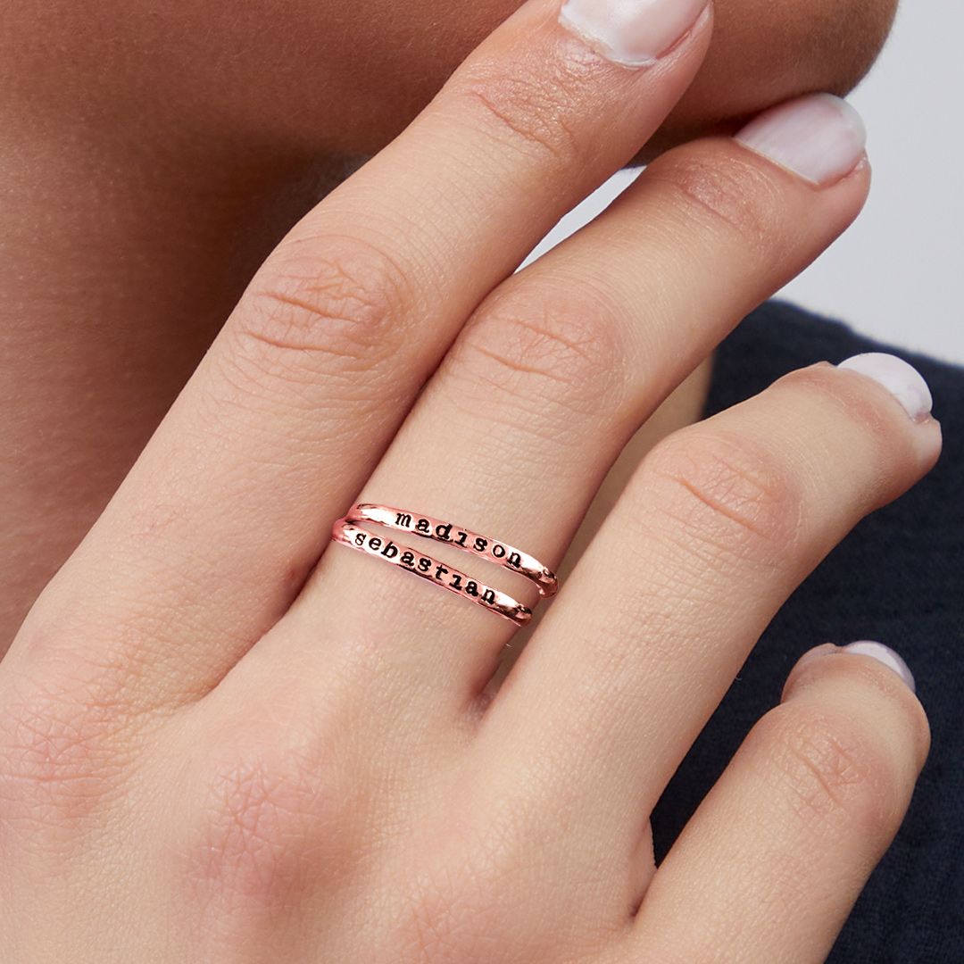 Tiny Stackable Name Ring