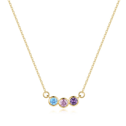 Dainty Family Birthstones Necklace