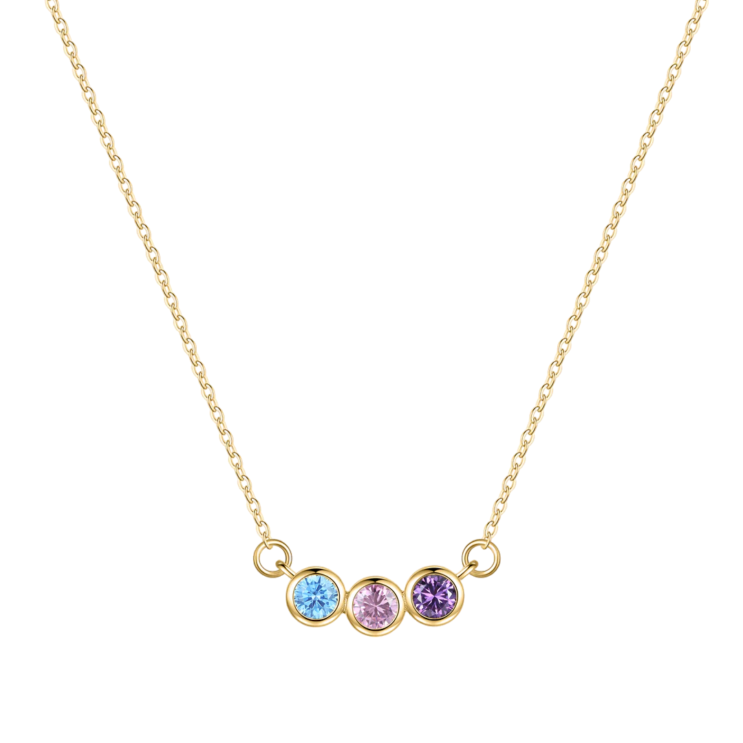 Dainty Family Birthstones Necklace