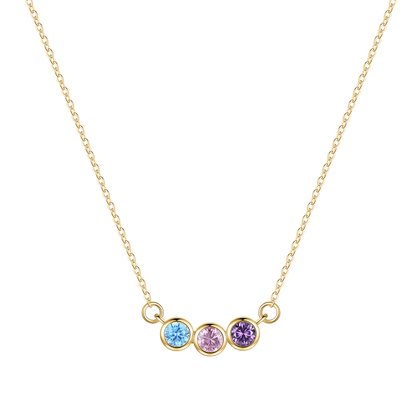 Dainty Family Birthstones Necklace