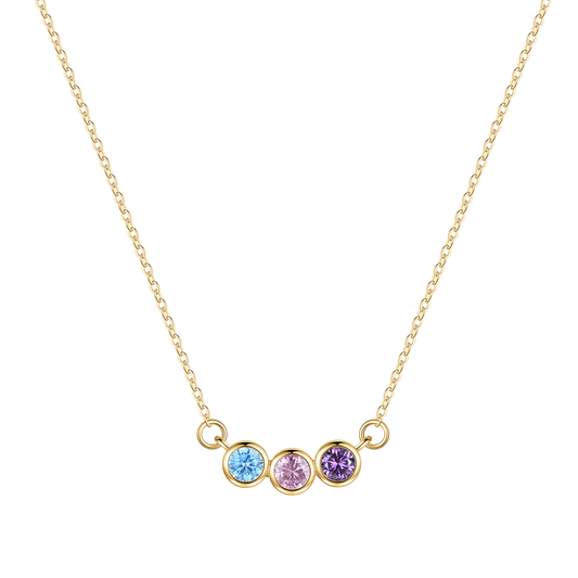 Dainty Family Birthstones Necklace