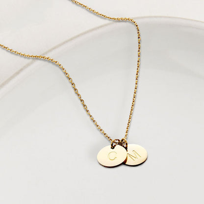 Dainty Initial Disc Necklace