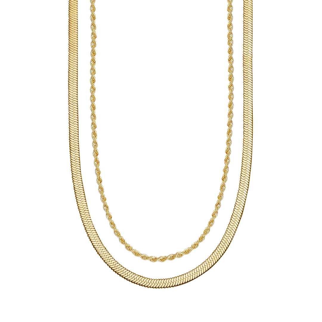 Herringbone + Rope Chain Set