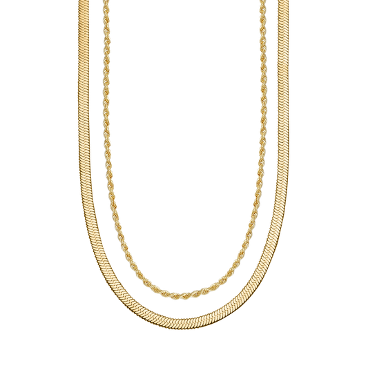 Herringbone + Rope Chain Set