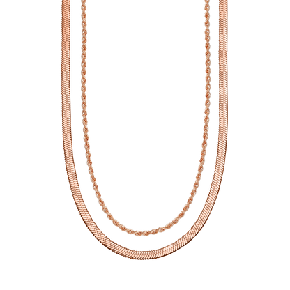 Herringbone + Rope Chain Set