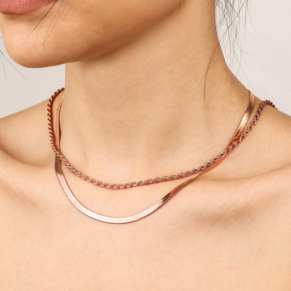 Herringbone + Rope Chain Set