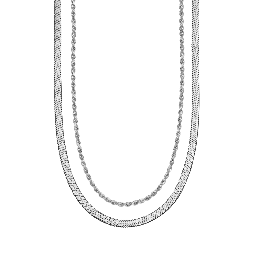 Herringbone + Rope Chain Set