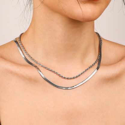 Herringbone + Rope Chain Set