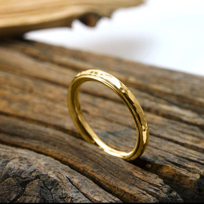 Dainty Hammered Band Spinning Fidget Ring