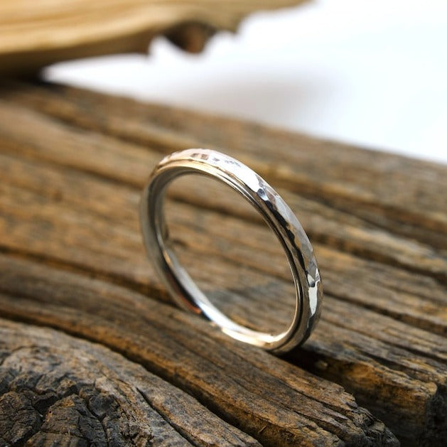 Dainty Hammered Band Spinning Fidget Ring