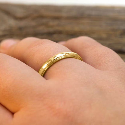 Dainty Hammered Band Spinning Fidget Ring