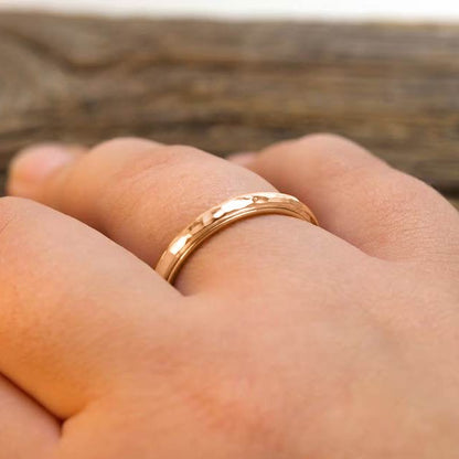 Dainty Hammered Band Spinning Fidget Ring