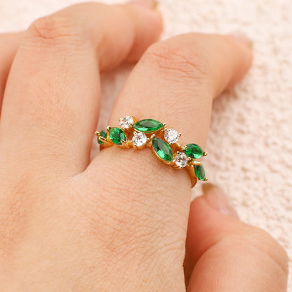 Marquis Gemstone New Leaf Ring