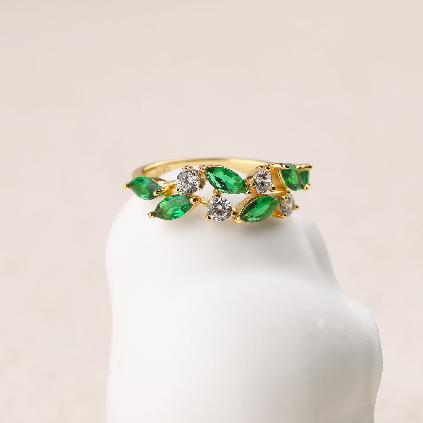 Marquis Gemstone New Leaf Ring