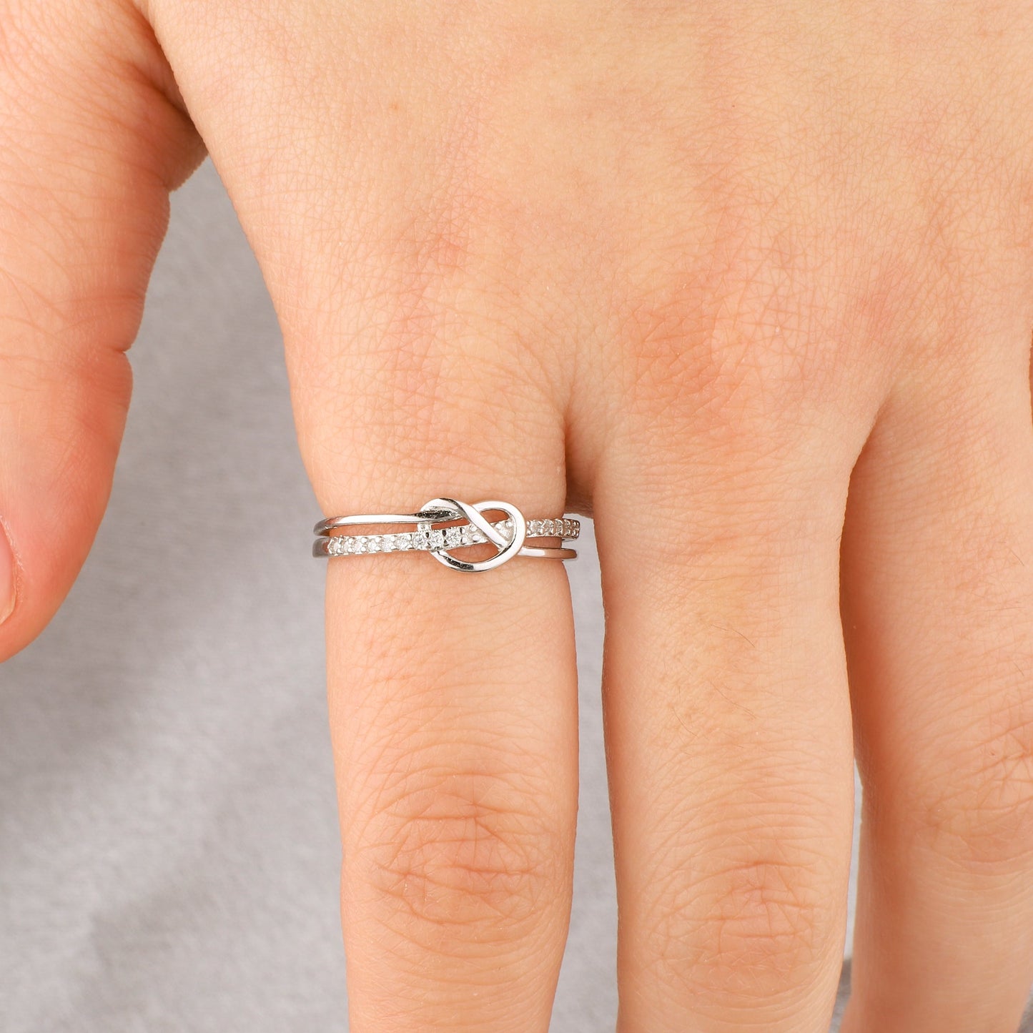 Mother & Daughter Bond Double Band Knot Ring