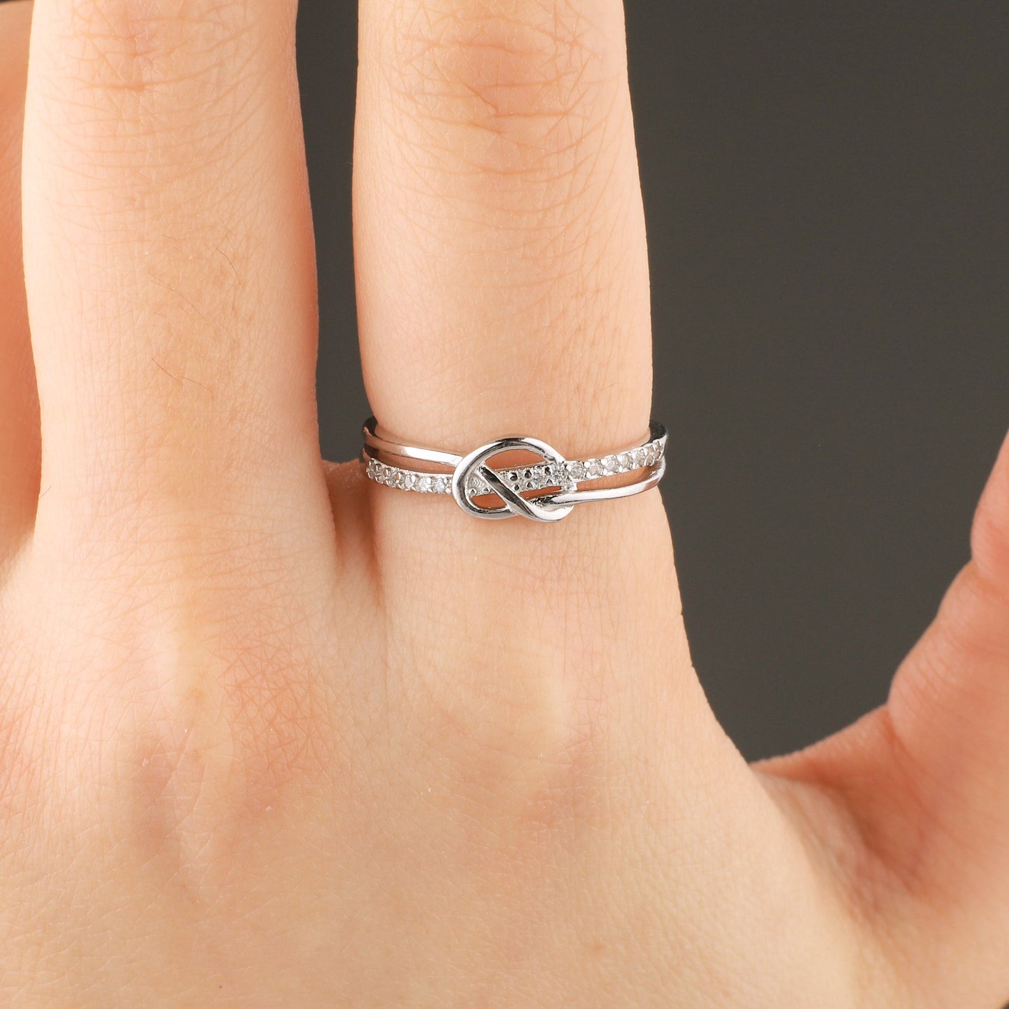 Mother & Daughter Bond Double Band Knot Ring