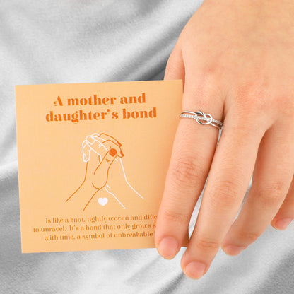 Mother & Daughter Bond Double Band Knot Ring