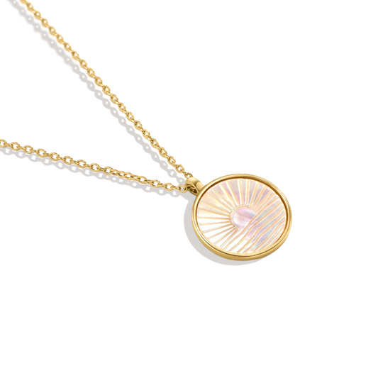 Mother of Pearl Sunrise Pendant Necklace