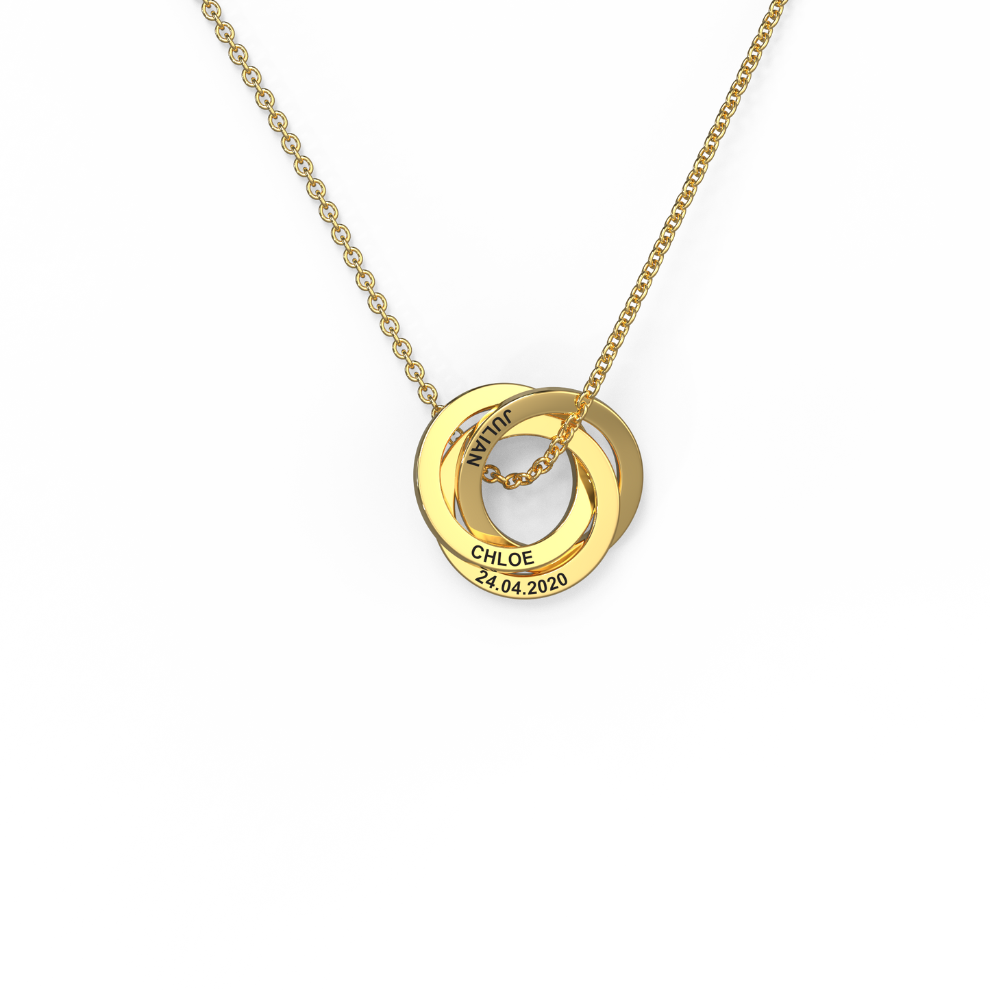 Personalized Linked Circle Necklace