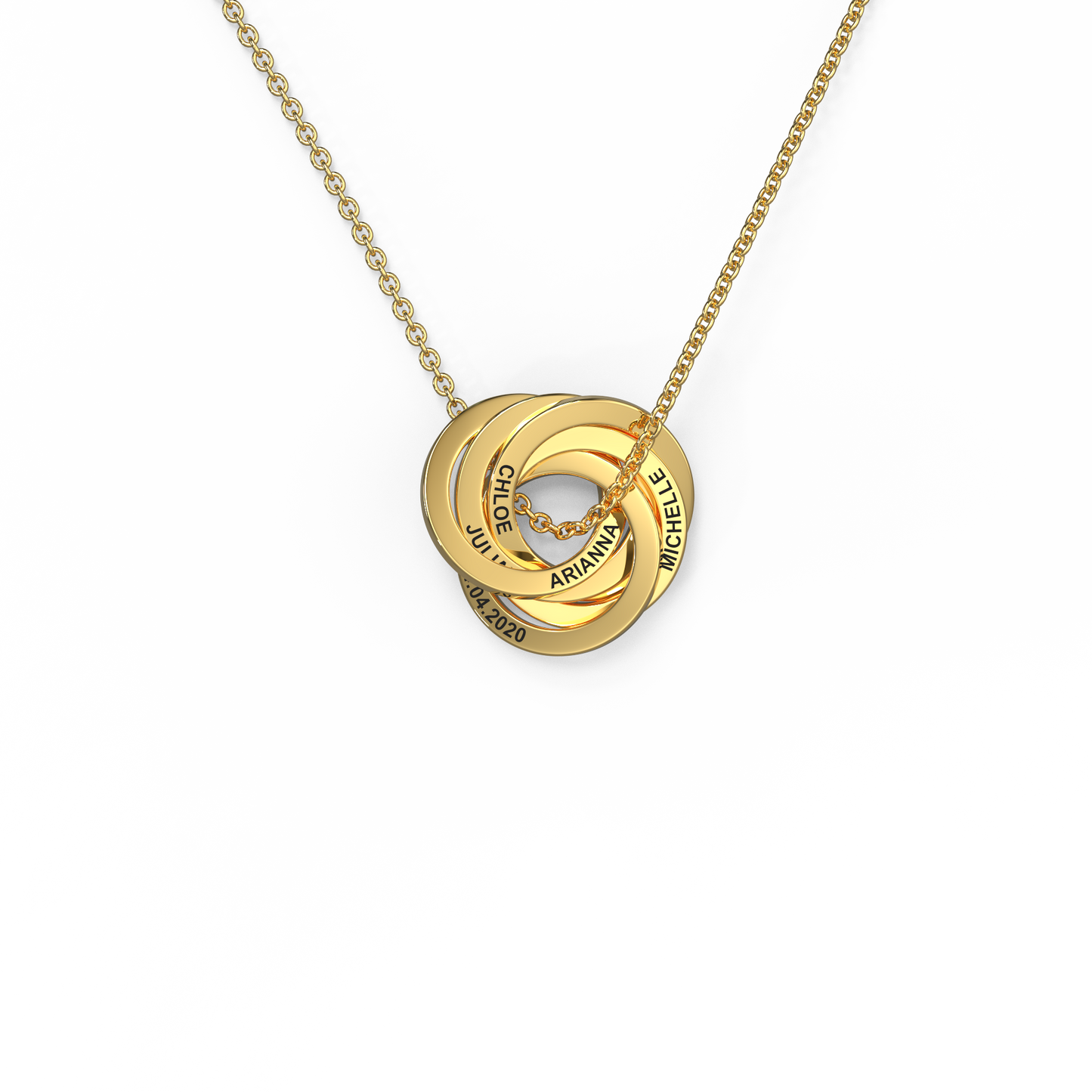 Personalized Linked Circle Necklace