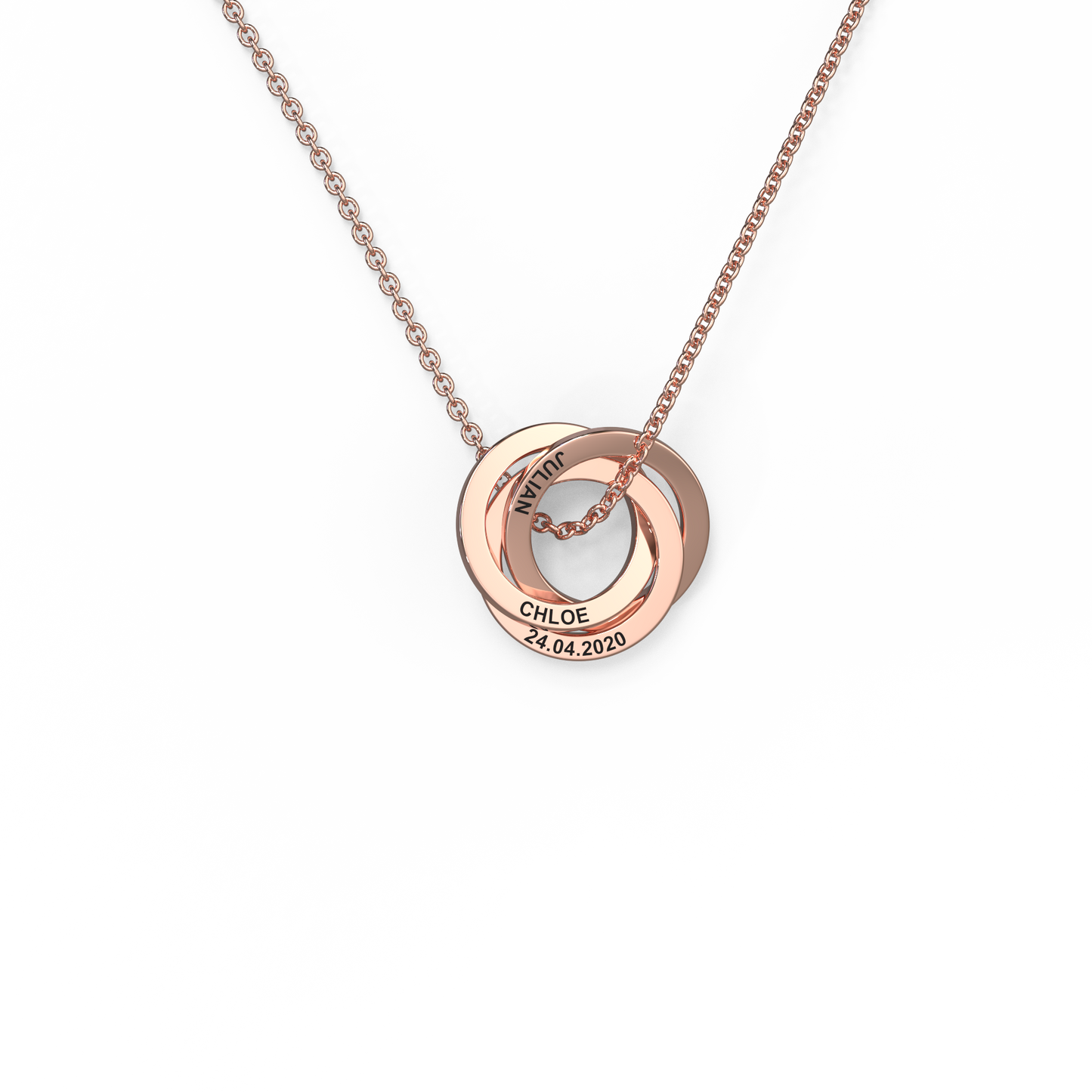 Personalized Linked Circle Necklace