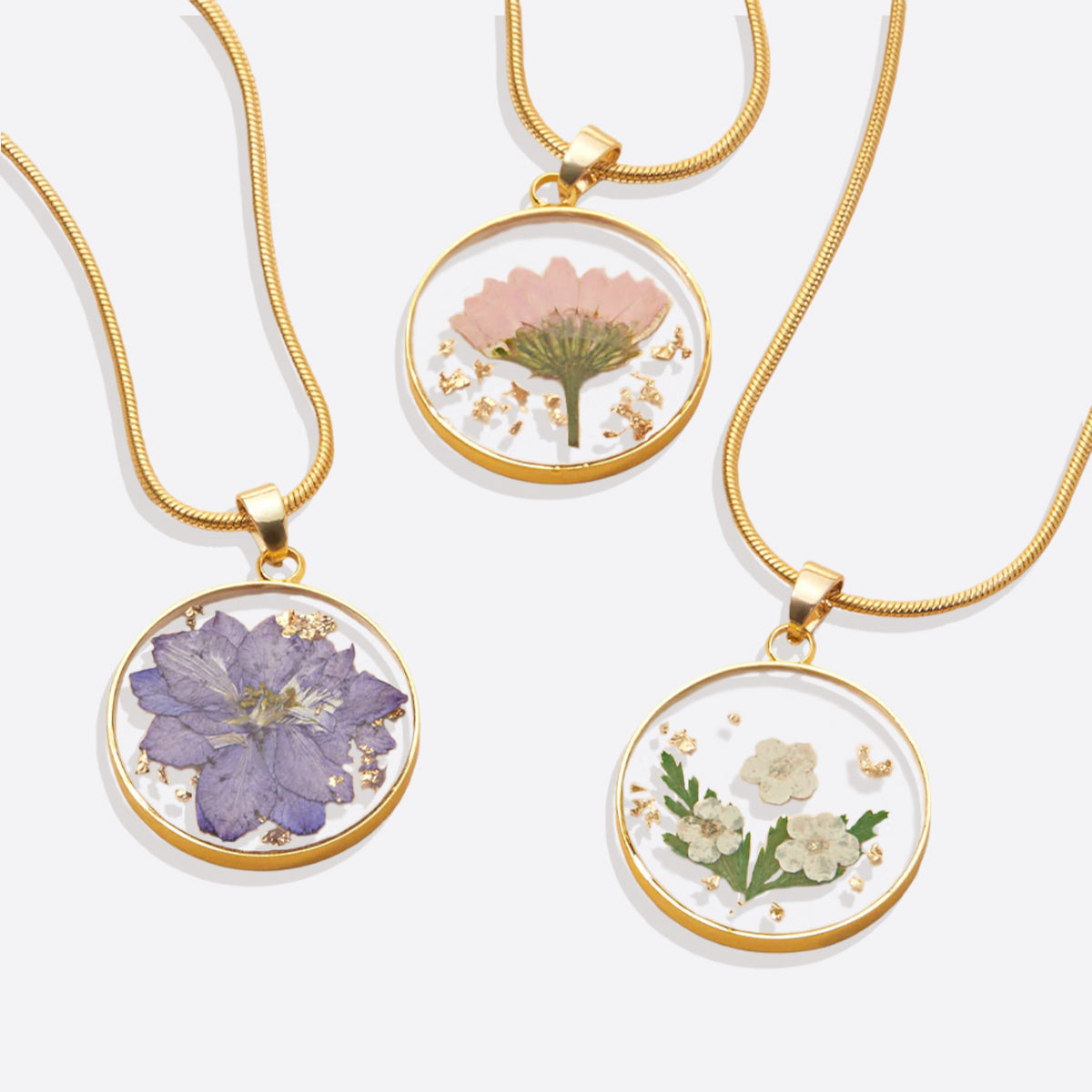 Pressed Birth Flower Necklace