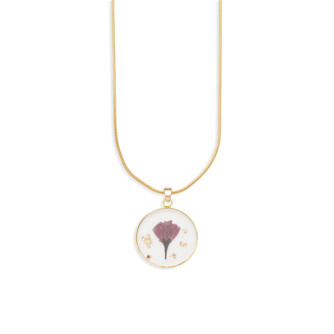 Pressed Birth Flower Necklace