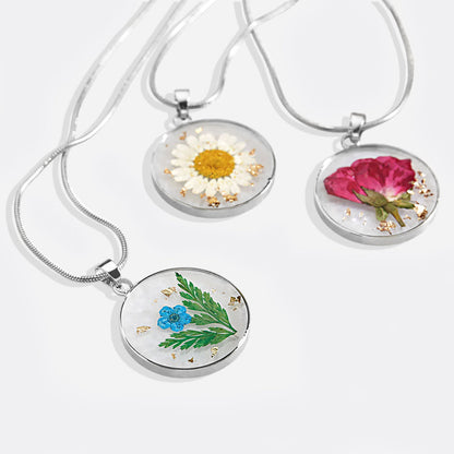 Pressed Birth Flower Necklace