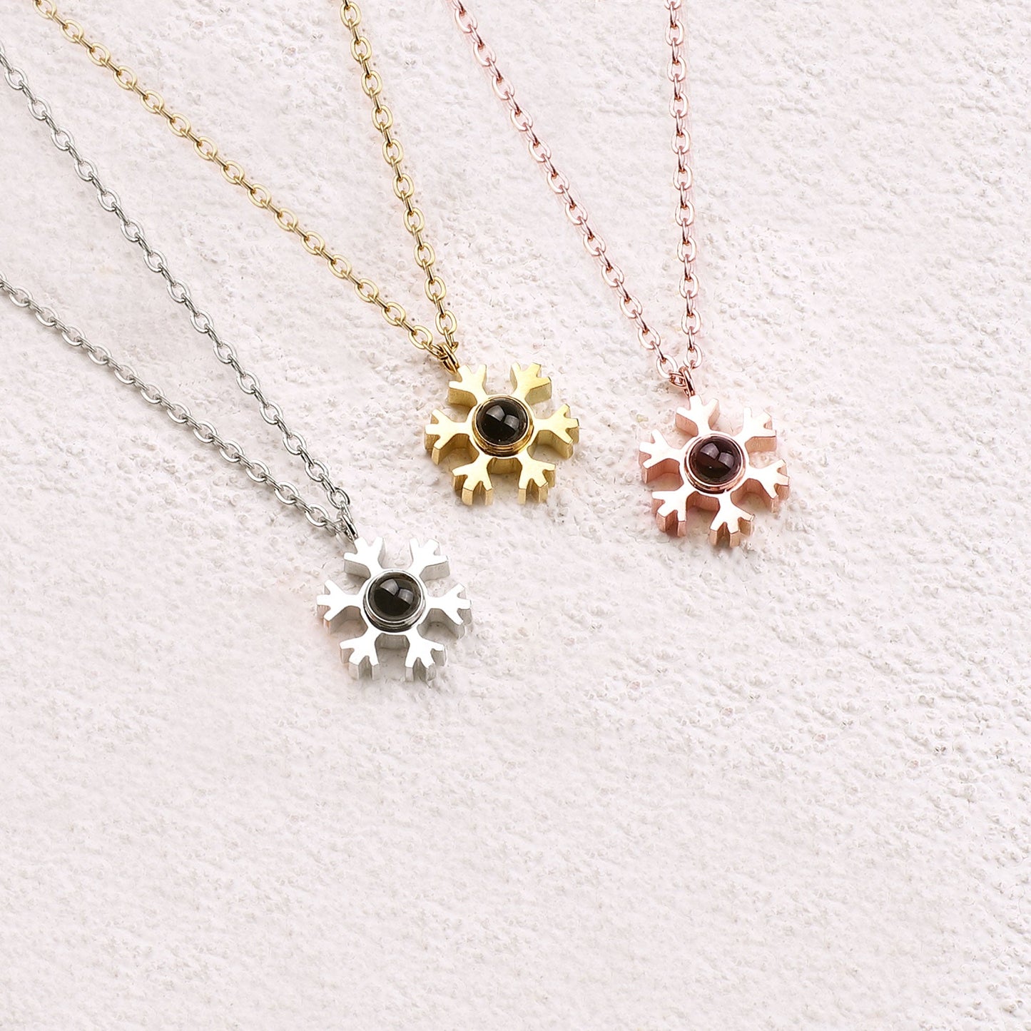 Snowflake Photo Necklace