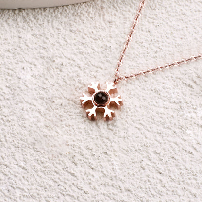 Snowflake Photo Necklace