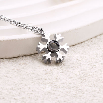 Snowflake Photo Necklace