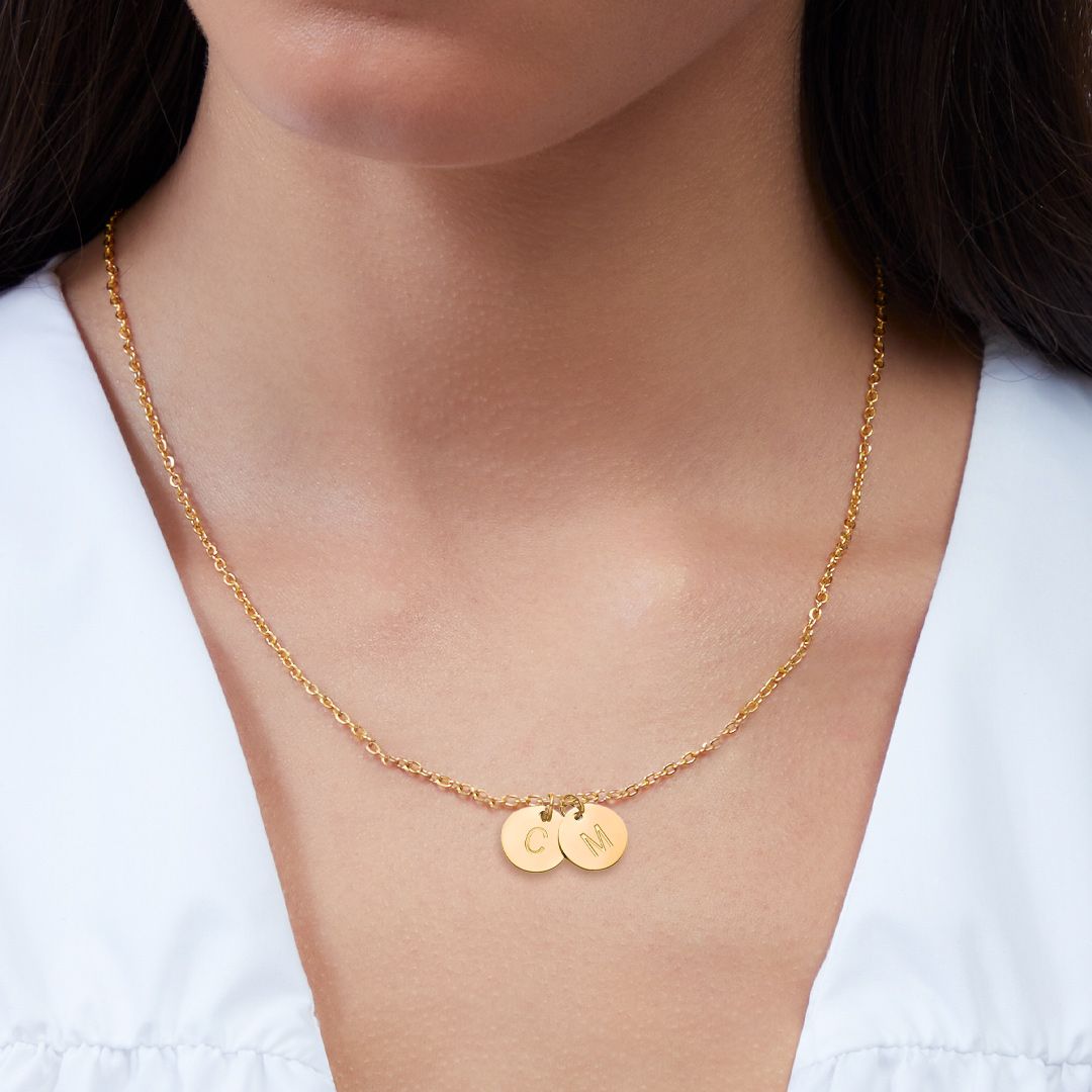 Dainty Initial Disc Necklace