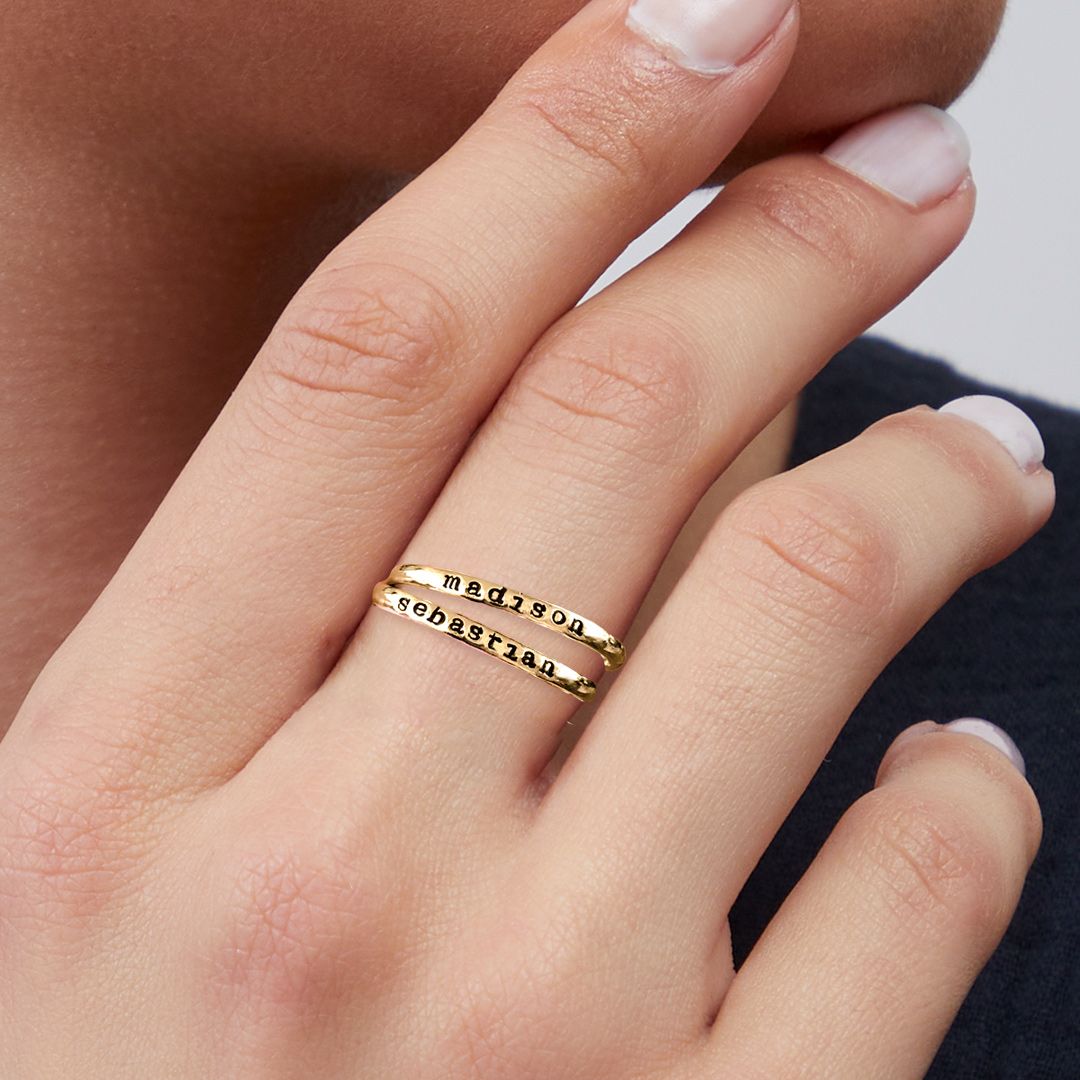 Tiny Stackable Name Ring