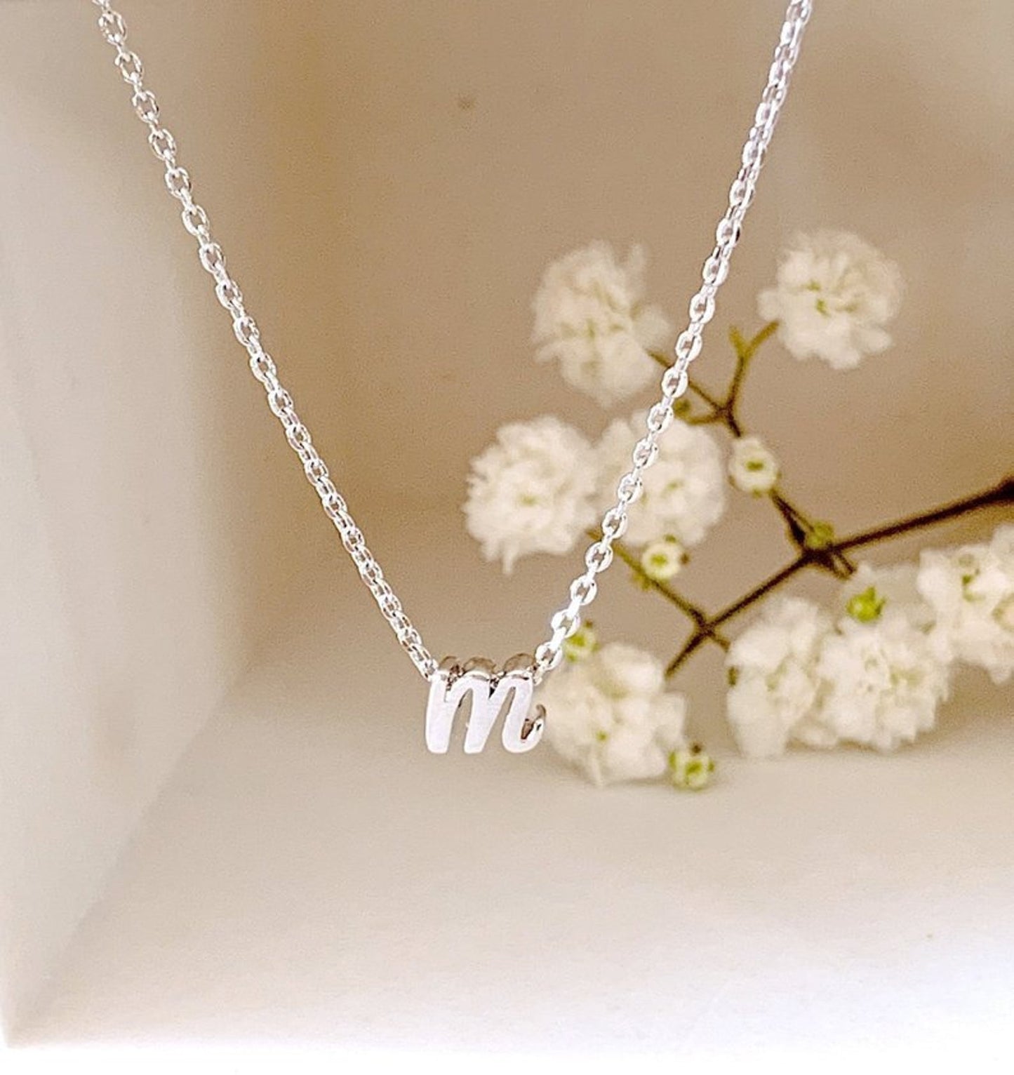 Tiny Initial Script Necklace