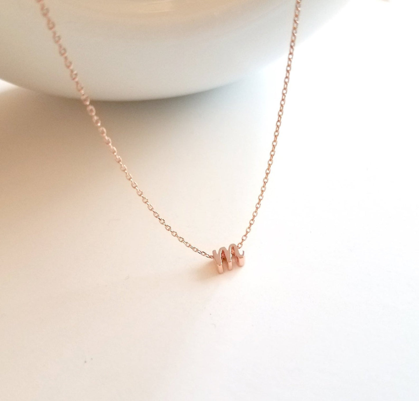 Tiny Initial Script Necklace