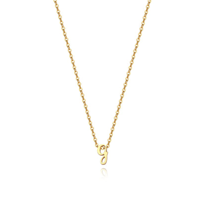 Tiny Initial Script Necklace