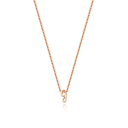 Tiny Initial Script Necklace