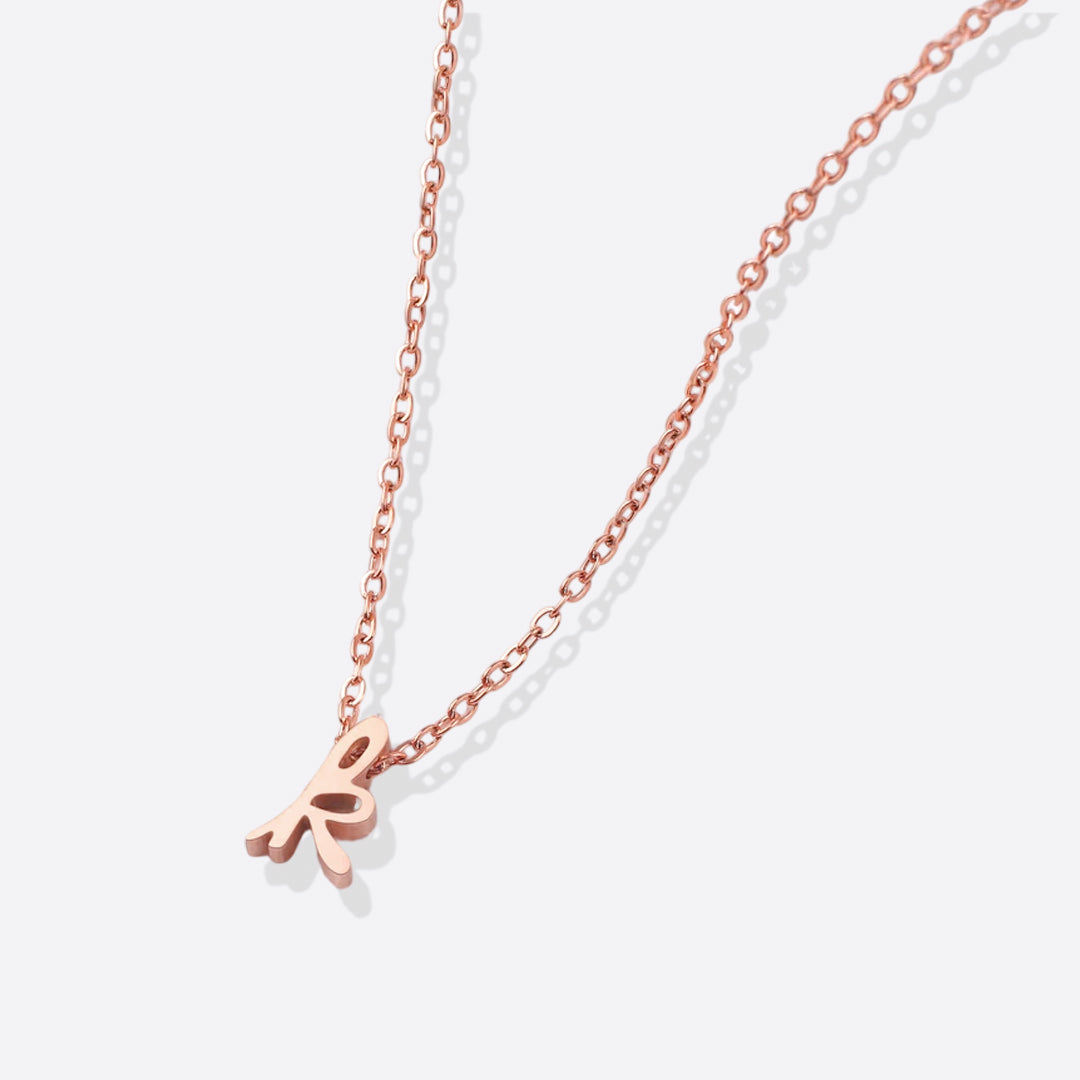 Tiny Initial Script Necklace