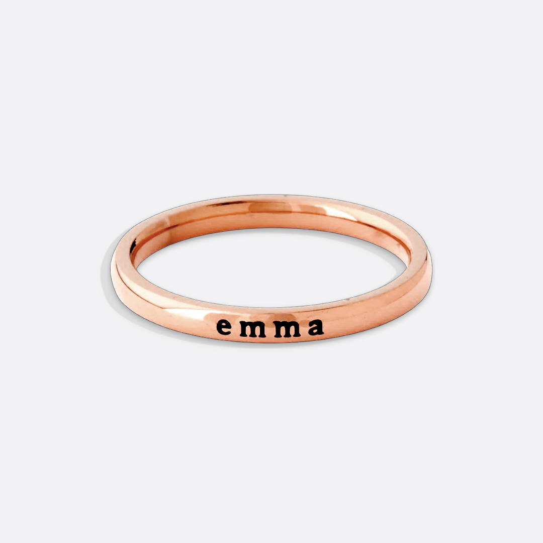 Tiny Stackable Name Ring