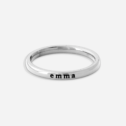 Tiny Stackable Name Ring